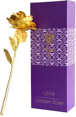 Image de INF Rose d'or éternelle plaquée or dans un coffret cadeau