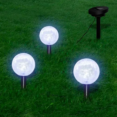 Produktbild von vidaXL Solárne gule 3 LED záhradné svetlá so zemným hrotom a solárnym panelom