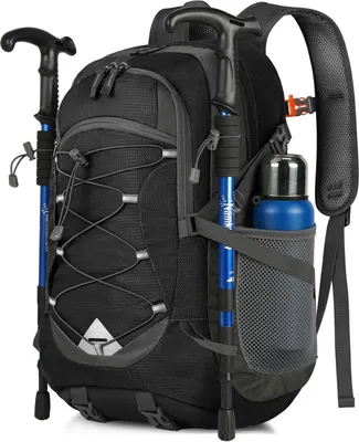 Obrázek produktu pro Turistický batoh 40L Vodotěsný batoh Lehký skládací trekingový batoh Sport Black