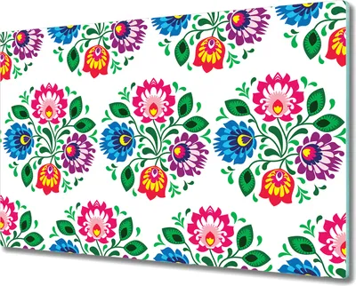 Produktbild von Herd-Abdeckplatte Glas Schneidebrett Ceranfeld-Abdeckung - 80x52 cm - floral Bunte blau