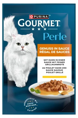 Productafbeelding van GOURMET Perle Heerlijke maaltijd in saus, natvoer voor katten, met kip, 26 x 85g