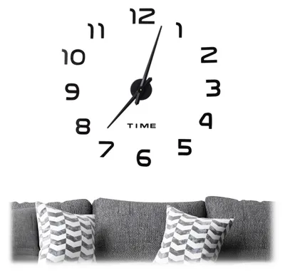 DIY Wanduhr mit 3D-Zahlen, Acryl, schwarz, max. Ø 110 cm