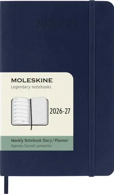Produktbild von Moleskine 18 Monate Wochen Notizkalender 2026/2027, Pocket/A6, 1 Wo = 1 Seite, rechts linierte Seite, Weicher Einband, Saphir