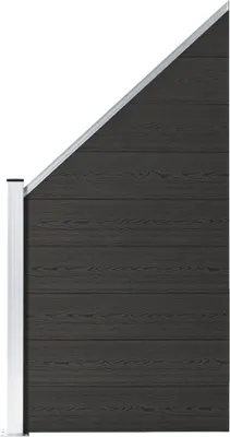 Image de Panneau de clôture WPC 95x(105-180) cm Noir