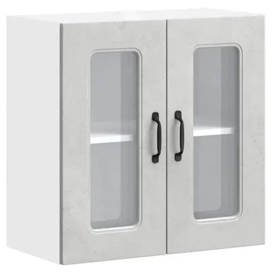 Immagine prodotto di vidaXL Pensile da cucina con anta in vetro Kalmar cemento grigio materiale legno
