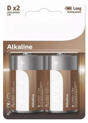 Productafbeelding van D/LR20 alkaline batterijen, 2 stuks, met 30% langere levensduur, ideaal voor apparaten met