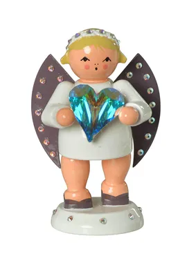 Obrázek produktu pro Vánoční figurka anděla se srdcem Swarovski ŠxVxH 4x6x3,5cm NOVINKA