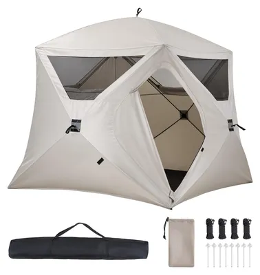 Immagine prodotto di Tenda da campeggio SucceBuy per 4 persone, tenda pop-up con finestre a rete, tenda familiare con montaggio rapido in 60 secondi, tenda portatile con borsa da trasporto, ideale per campeggio e trekking, dimensioni 229x229x212 cm