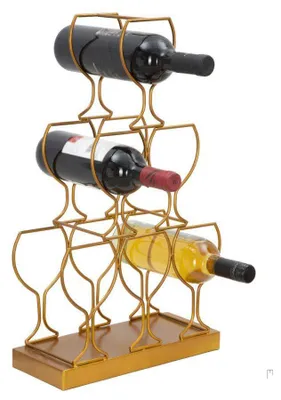 Produktbild von Weinregal, 6 Flaschen, golden, 31 x 12 x 53 cm