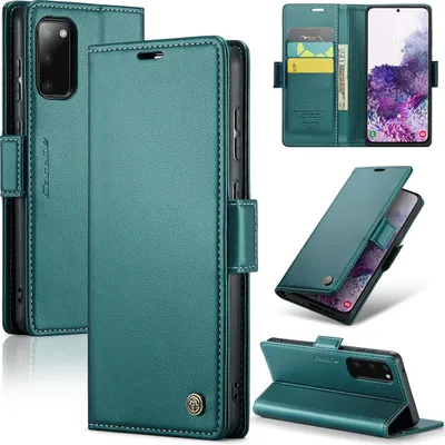 Produktbild von Galaxy S20 Hülle, Leder Brieftasche Kartenfach Schutzhülle mit Standfunktion für Samsung Galaxy S20 Grün