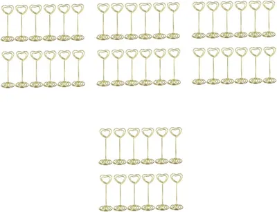 Produktbild von 4 Sets à 12 elegante Fotohalter – herzförmige Menüclips für Hochzeiten