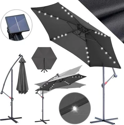 Produktbild von Solar-LED-Parasol Ø 3 m - Komfortable Schatten- und Lichtausstattung