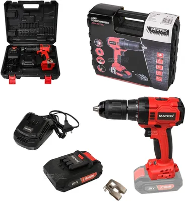 Produktbild von Matrix 2 Gang Akku-Bohrschrauber AKN-20 V BL 1,5 Ah Akkuschrauber Brushless inkl. Akku 1 Stunden Schnellladegerät und Koffer