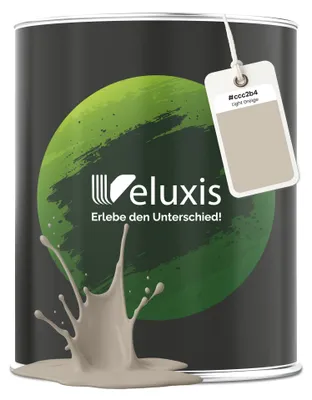 Produktbild von Wandfarbe Beige Grau Hellgrau Matt Innenfarbe – Deckkraft Klasse 1, VOC-frei, Ohne Grundierung, Tropfarm – Wohnzimmer & Schlafzimmer – 1L – Veluxis (Light Greige)