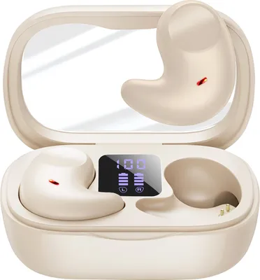 Avizar, TWS Kopfhörer BT5.3 Stereo Bässe ANC stabil klar, Rosa