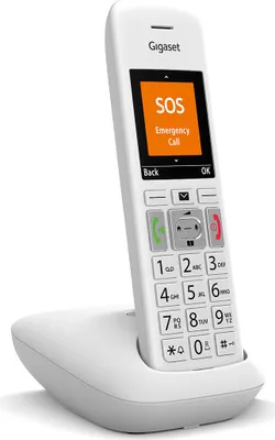 Immagine prodotto di Gigaset E390, telefono analogico/DECT, ricevitore cordless, vivavoce, 200 contatti, identificazione del chiamante, bianco