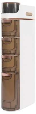 Produktbild von Schmaler Rollwagen - Aufbewahrungsregal mit 4 Schubladen - 17x40 cm - 1 hohe und 3 flache Schubladen - Kunststoff - Standregal für Küche, Bad