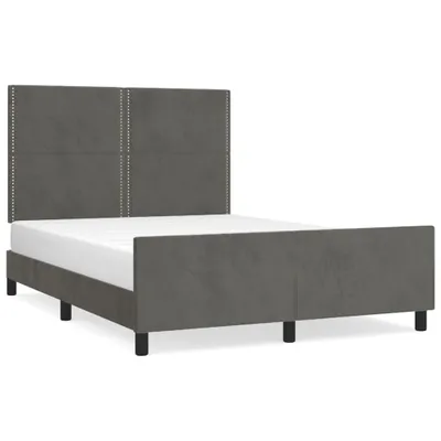 Immagine prodotto di vidaXL Struttura letto senza materasso grigio scuro 140x190 cm velluto