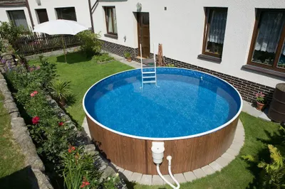 Produktbild von myPOOL Poolset Splash mit Sandfilteranlage - Holzoptik Ø 4,60 x 1,20 m (Gr. 5)