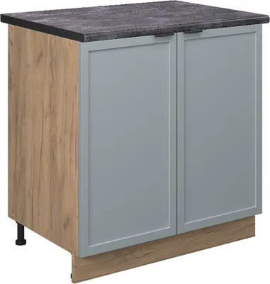 Produktbild von Küchenunterschrank Vicco Fame-Line Hellblau-grau 80 cm mit Regal, AP Anthrazit, Model 50761