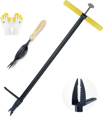 Obrázok produktu pre 99 cm robustný vysekávač buriny s kovovou základňou, pevný nástroj na odstraňovanie buriny, nezlomiteľný.