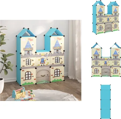 Produktbild von vidaXL Kinderschrank Modular mit 8 Würfeln Blau PP -  Schuhregale & -schränke