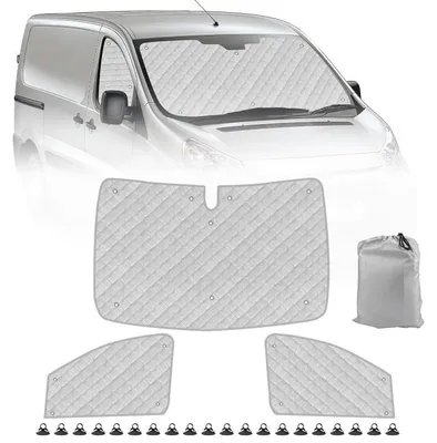Image de Ensemble de 3 pare-soleil pour pare-brise de voiture, compatible avec Citroen Jumpy (2006-2016)