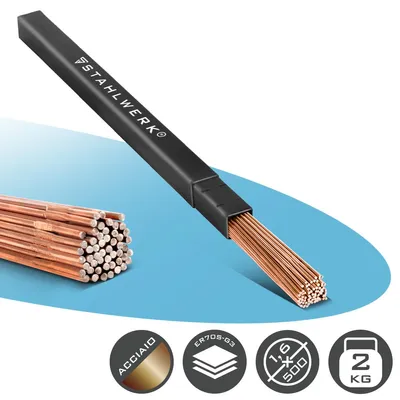 Immagine prodotto di STAHLWERK Bacchette per saldatura TIG ER70S G3 acciaio 1,6 x 500 mm 2 kg