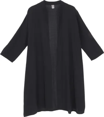 Produktbild von Kimono, Boho Cardigan, Offener Baumwoll Kimono - Schwarz, Damen, Baumwolle, Kimono