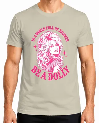 Obrázok produktu pre Tričko "A World Full Of Jolenes Be A Dolly Country Musik Cowgirl Rosa Herren", farba: prírodná, veľkosť: M