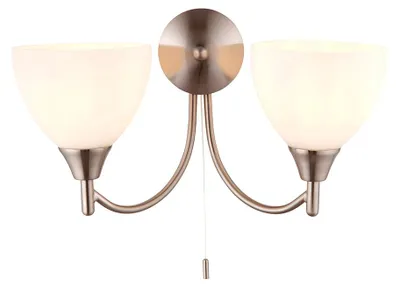 Obrázok produktu pre Nástenná lampa s vypínačom ALTON, chrómová saténová, 2xE14x15W, kov, rozmery: 19x33x15,5 cm, IP20, Endon
