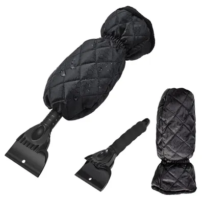 Produktbild von Eiskratzer Auto mit Handschuh Schwarz Scheibenkratzer mit Eisbrecher Funktion
