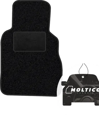 Produktbild von moto-MOLTICO Fahrer Fußmatte Auto Velours Fahrerseite Autoteppiche Schwarz Fahrermatte 1-teilig passend für Mercedes-Benz E-Klasse W123 1975-1986