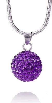 Produktbild von Karisma Damen Anhänger Kugel Und Silber Kette 925 rhodiniert Mit Kristall Elements 12mm - Amethyst