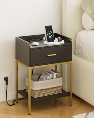 Productafbeelding van Omgoods - Moderne 3-laagse Bijzettafel met Lade
