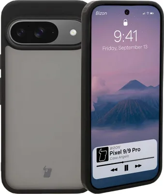 Produktbild von Bizon Case Angelo Google Pixel 9 / 9 Pro rauchig mit einem schwarzen Rahmen