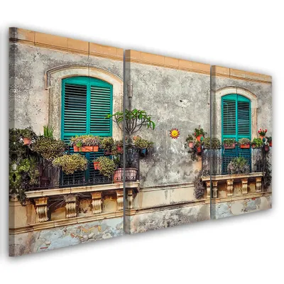 Immagine prodotto di Trittico su tela paesaggi bianchi 120x80 cm Feeby bianco quadro da parete pronto per essere appeso