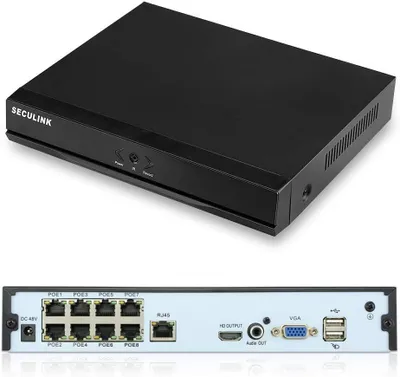 Immagine prodotto di Registratore NVR a 8 canali, risoluzione 4K, PoE - 8MP Super HD - 6 TB di capacità di archiviazione - Ethernet