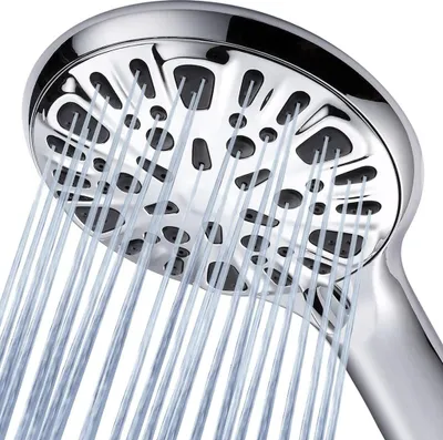 Produktbild von Hochdruck Handbrause mit 9 Strahlarten & 1,5 m Edelstahl-Schlauch - wassersparender Duschkopf, leicht zu reinigen & einfach zu installieren