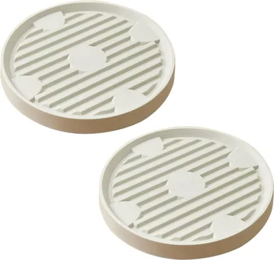 Image de Support mobile pour plantes avec roues - idéal pour l'intérieur et l'extérieur - 2 pièces - beige - 19 cm