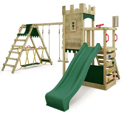 Produktbild von Kletterturm FATMOOSE BoldBaron Boost XXL mit SurfSwing und Rutsche, grün