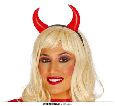 Produktbild von Rotes Teufelshörner-Stirnband Bachelorette Halloween