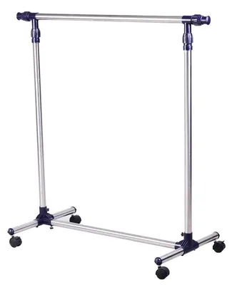 Immagine prodotto di Portaabiti regolabile con ruote | Colore: acciaio inossidabile | Dimensioni: 86-160 x 45 x 95-170 cm