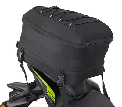 Imagen del producto de Bolsa trasera para motocicleta, con capacidad ampliable, fabricada con material impermeable, 22-30 litros