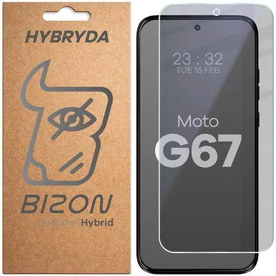 Produktbild von Hybridglas mit Privatschutzfilter für Motorola Moto G67 5G, Bizon Hybrid Shadow, Matt