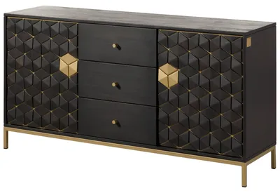 Immagine prodotto di MASSIVMOEBEL24 | Credenza in legno di Mango 146x40x77 Oliato grigio DIAMOND #122