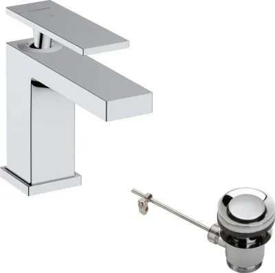 Immagine prodotto di Mitigeur monocommande de lavabo hansgrohe Tecturis E 80, portée 122 mm, avec vidage, EcoSmart+, 73002000, 73002000