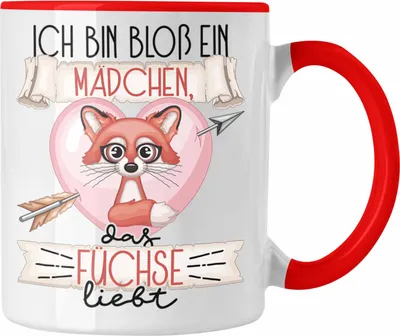 Produktbild von Trendation - Fuchs Tasse Geschenk Frauen Ich Bin Bloß Ein Mädchen Das Füchse Liebt Fuchs-Liebhaberin Rote Haare Rothaarig Geschenk Spruch Geburtstag (Rot)