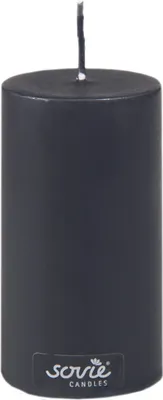 Produktbild von Sovie CANDLES Stumpenkerze in Schwarz Ø 50 mm x H 100 mm, Brenndauer 28 Std. - 12 Stück