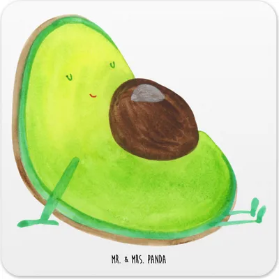 Produktbild von Mr. & Mrs. Panda Tischuntersetzer Avocado Schwangerschaft 10er Set - Weiß - Geschenk, Liebe, Schwanger, Glas-Untersetzer, Untersetzer Gläser, Getränke, für, Coaster, Baby